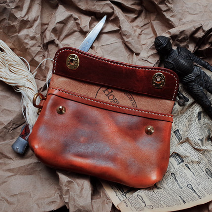 美国HORWEEN霍尔文都柏林进口牛皮手工手拿包 收纳包化妆包文玩包