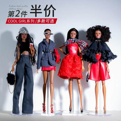 6分超模娃娃衣服装FR爸比pp可穿COOL GIRL系列女孩换装潮玩具套装