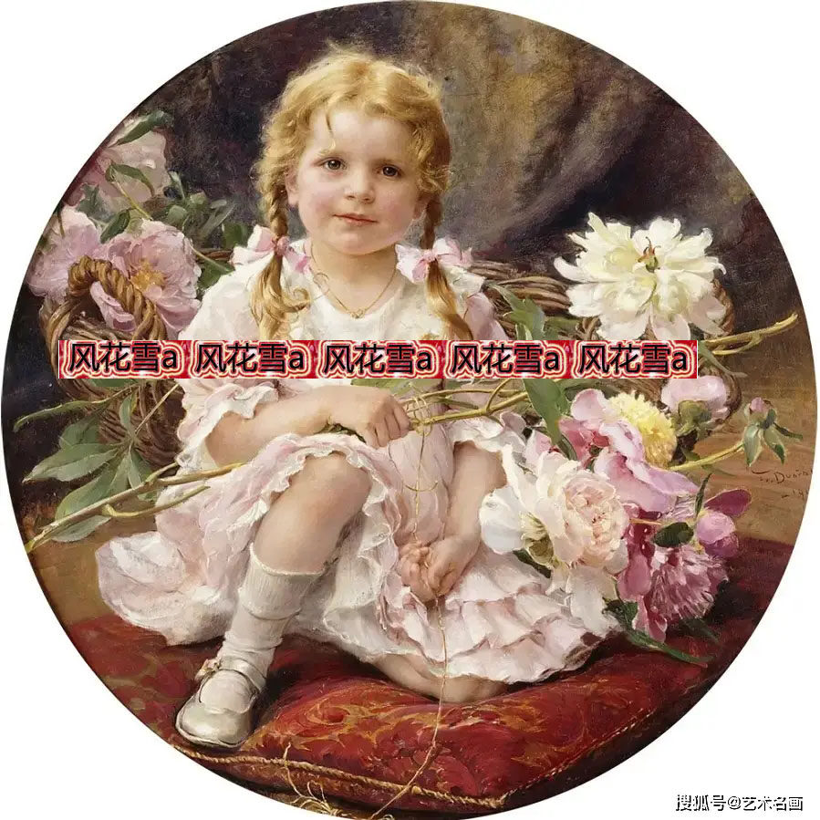 超清晰彩色十字绣电子图纸saga/XSD 名画小女孩435-435 126