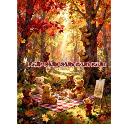 超清晰彩色十字绣电子图纸saga/XSD 小熊秋游320-424 128