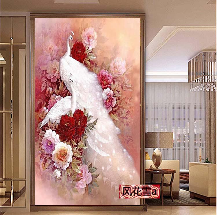 超清晰彩色重绘源文件牡丹十字绣