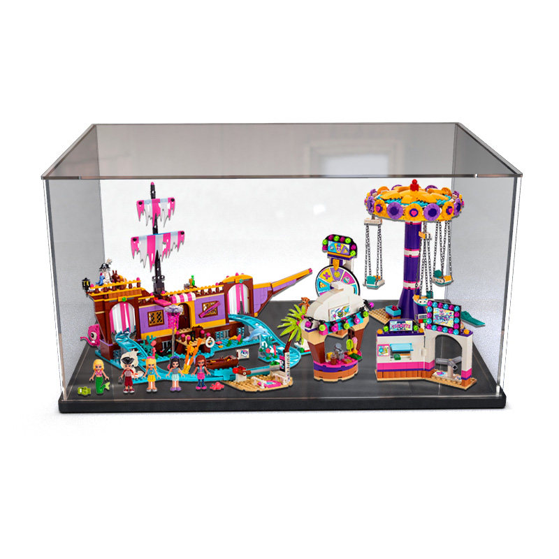 41375亚克力展示盒乐高心湖城奇趣游乐场积木透明防尘罩手办收纳