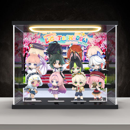 适用泡泡玛特原神学院光影诗Q版系列手办盲盒亚克力展示盒