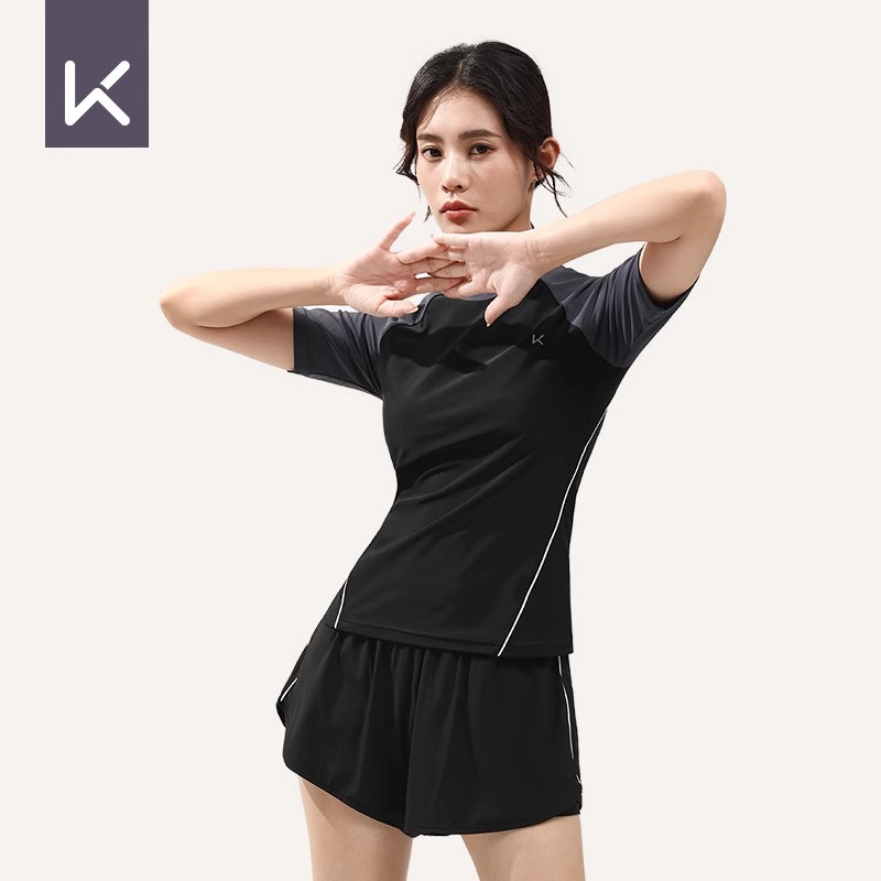 keep泳衣女2025新款泡温泉分体式泳装高级感显瘦大码遮肚子保守