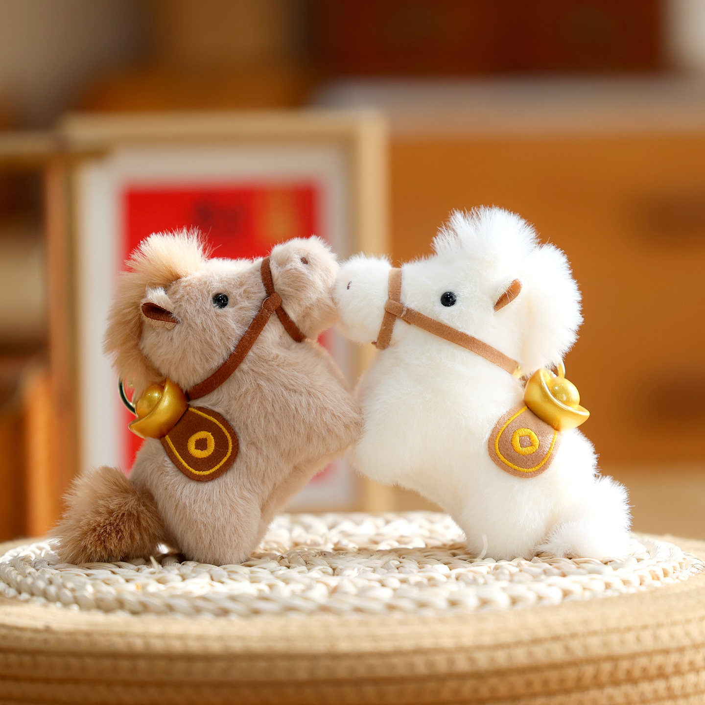 可爱生肖马毛绒玩具挂件