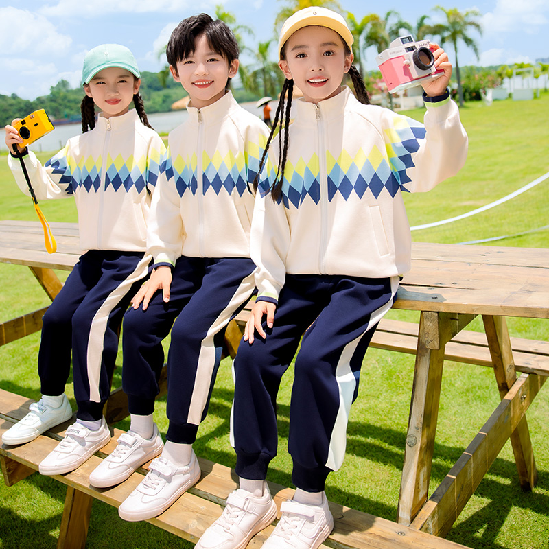 校服套装小学生一年级班服三件套定制中学生运动幼儿园园服春秋款
