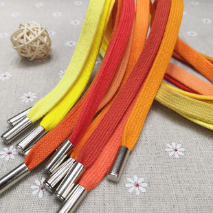 新款休闲裤绳腰抽绳带运动卫衣帽绳金属弹头1CM纯棉扁绳腰带系绳