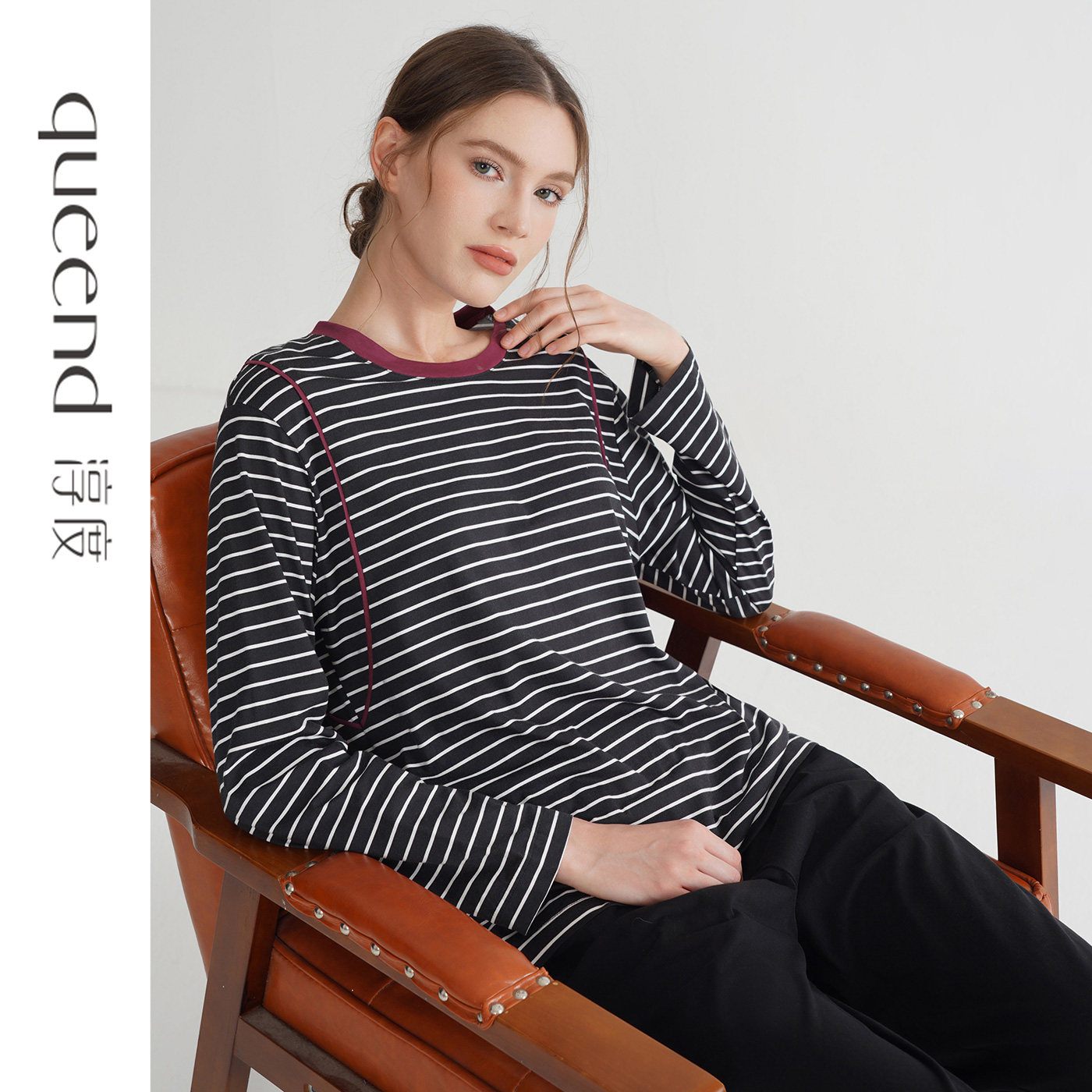 淳度睡衣纯棉女秋新款显瘦长袖高级感条纹大码可外穿家居服,女士内衣/男士内衣/家居服,睡衣/家居服套装,淘宝优惠券,粉丝福利购,淘宝优惠卷