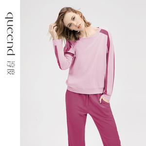 淳度情侣纯棉睡衣女春款长袖宽松大码家居服套装薄款