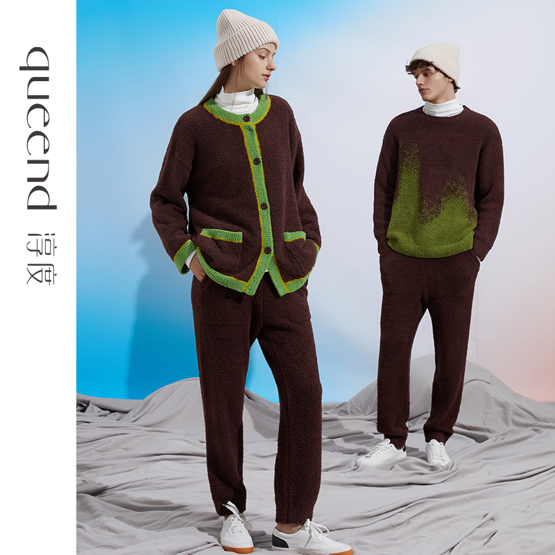 淳度美拉德半边绒家居服情侣睡衣