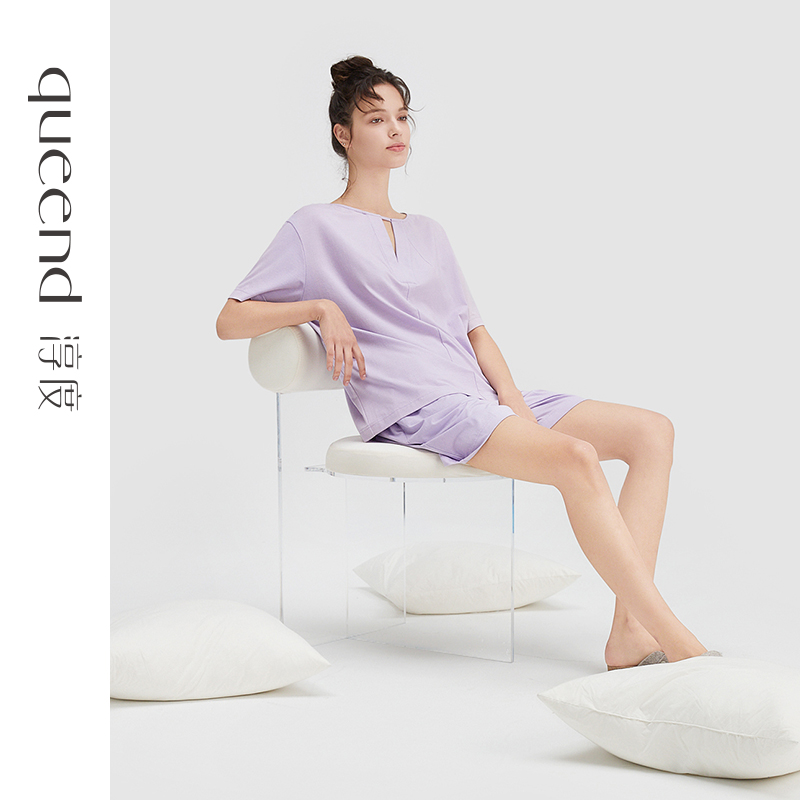 淳度超柔软棉莫代尔睡衣女夏款短袖短裤休闲简约家居服套装薄款