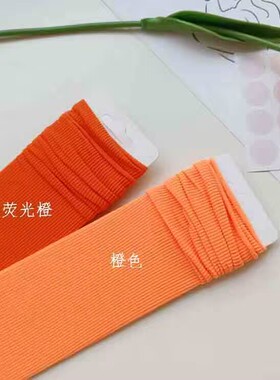 薄款橙色袜子女夏天冰冰袜透气百搭外穿中筒袜春秋日系橘色堆堆袜