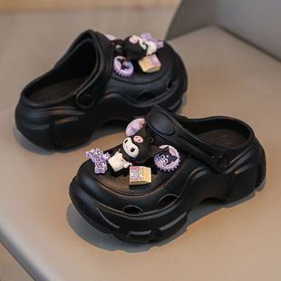 洞洞鞋夏季儿童2025新款厚底防臭可爱卡通海边沙滩玩水外穿凉拖鞋