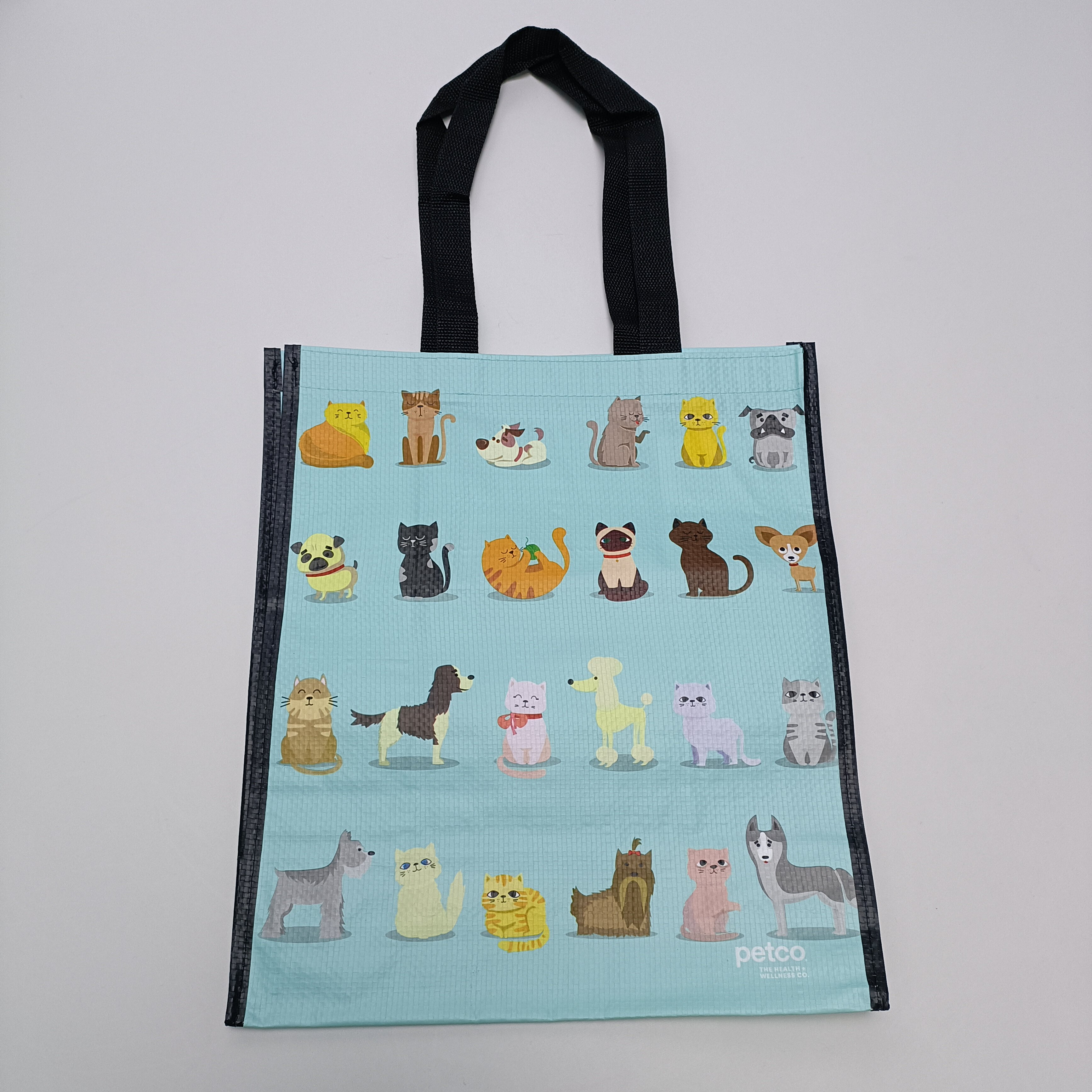 浅湖蓝色猫猫狗狗环保低碳编织袋购物袋塑料袋外贸满20元包邮