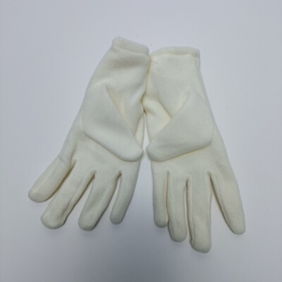 奶白色摇粒绒女士手套