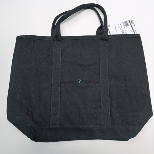 日单工装风黑色中号学院风纯棉大托特包手提帆布包满20元包邮