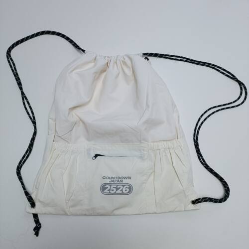 奶白黑色抽绳束口轻便136g41*45尼龙双肩背包爬山运动户外背包