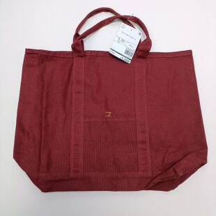 日单工装风枣红色学院风纯棉大托特包手提帆布包满20元包邮