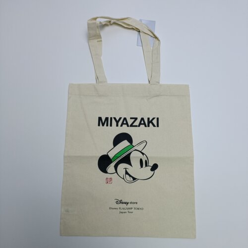 MIYAZAKI本白色轻便压边单肩薄棉布袋米老鼠无纸牌满20元包邮