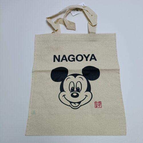 NAGOYA本白色轻便压边单肩薄棉布袋米老鼠无纸牌满20元包邮