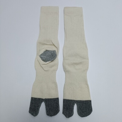 39-43码［不支持退货］本白色侘寂风2指木屐袜男士棉袜满20元包邮