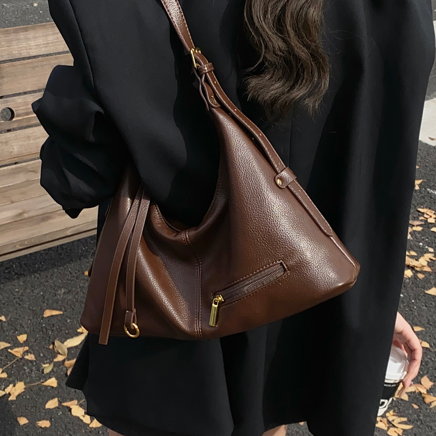 ZATZ复古蜡皮上班通勤斜挎包