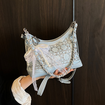 ZATZ丝巾亮钻链条腋下包斜挎包