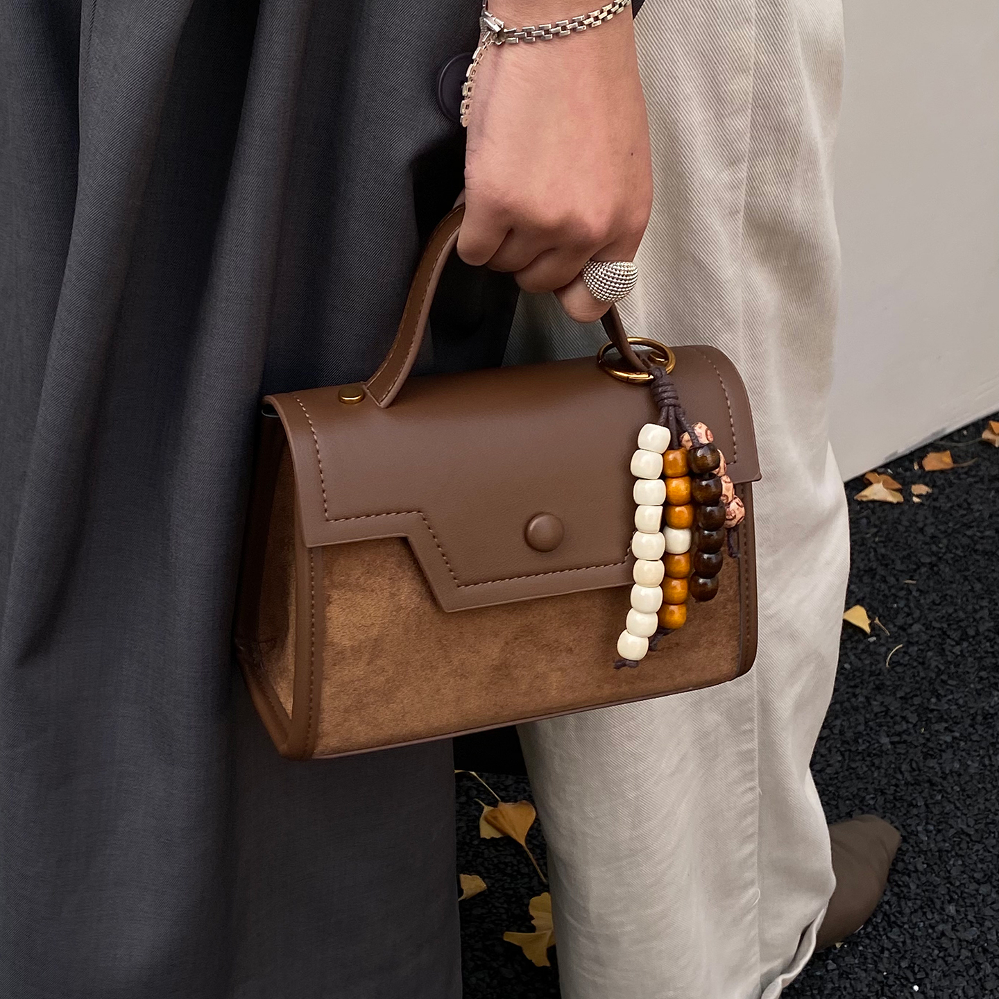 ZATZ百搭ins麂皮绒手提包小方包