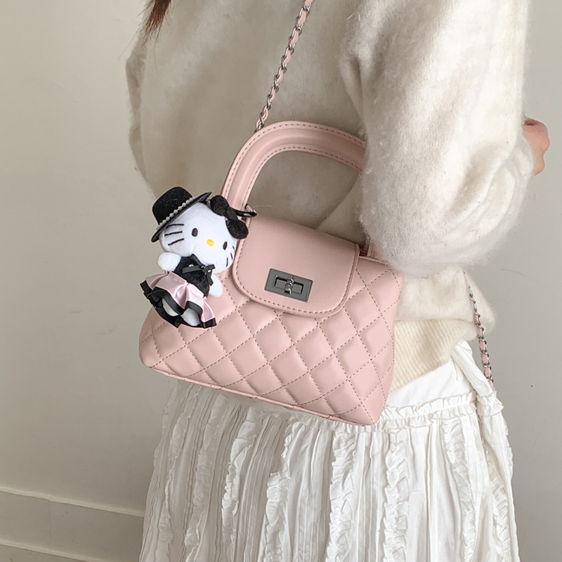 简约菱格手拎小包包女2026新款百搭迷你小方包早春质感链条斜挎包,箱包皮具/热销女包/男包,水桶包,淘宝优惠券,粉丝福利购,淘宝优惠卷