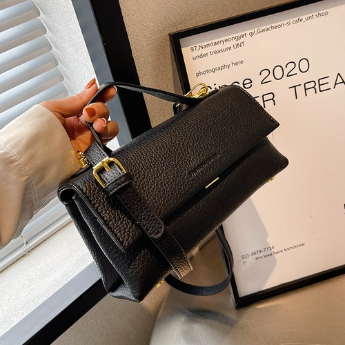 百搭时尚手提纯色小方包