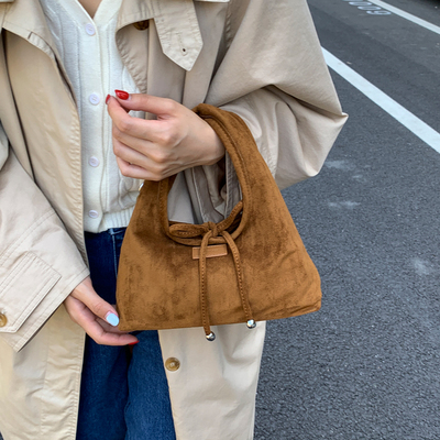 ZATZ美拉德复古磨砂手拎饺子包