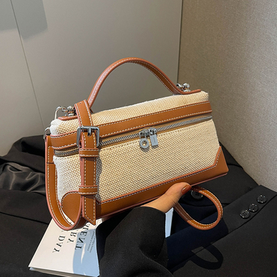 时尚百搭帆布手提小方包