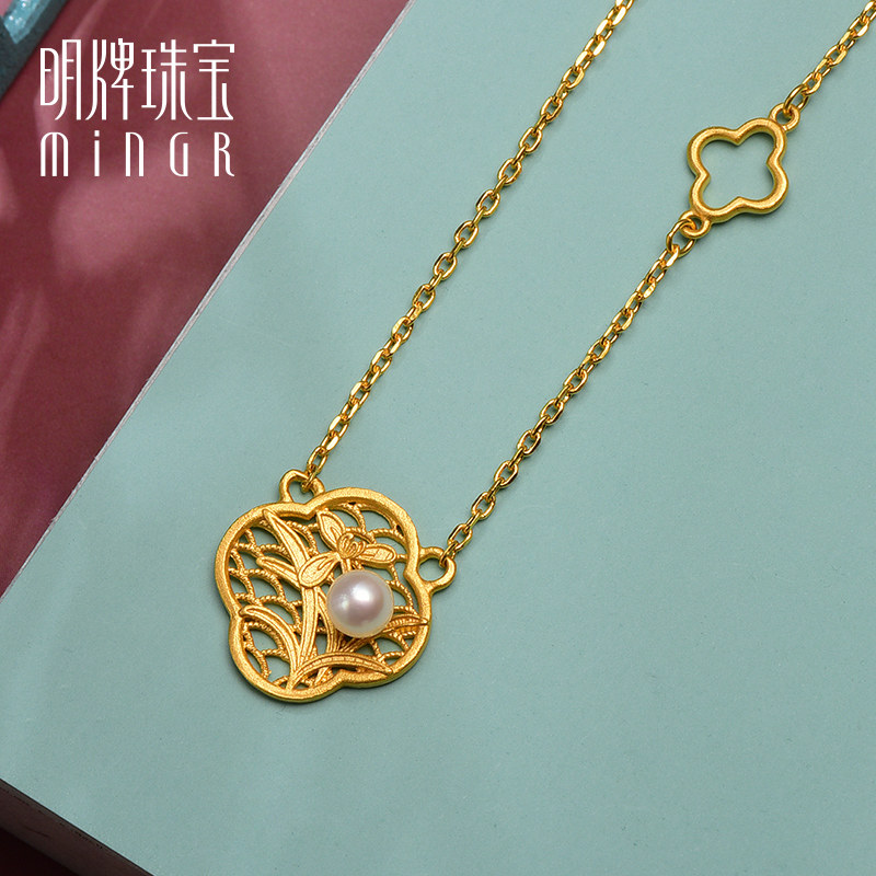 明牌珠宝黄金项链计价图片