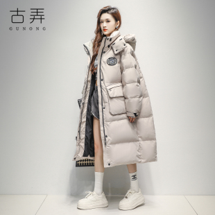 韩版羽绒服女超长款过膝2026冬季新款时尚宽松连帽小个子保暖外套