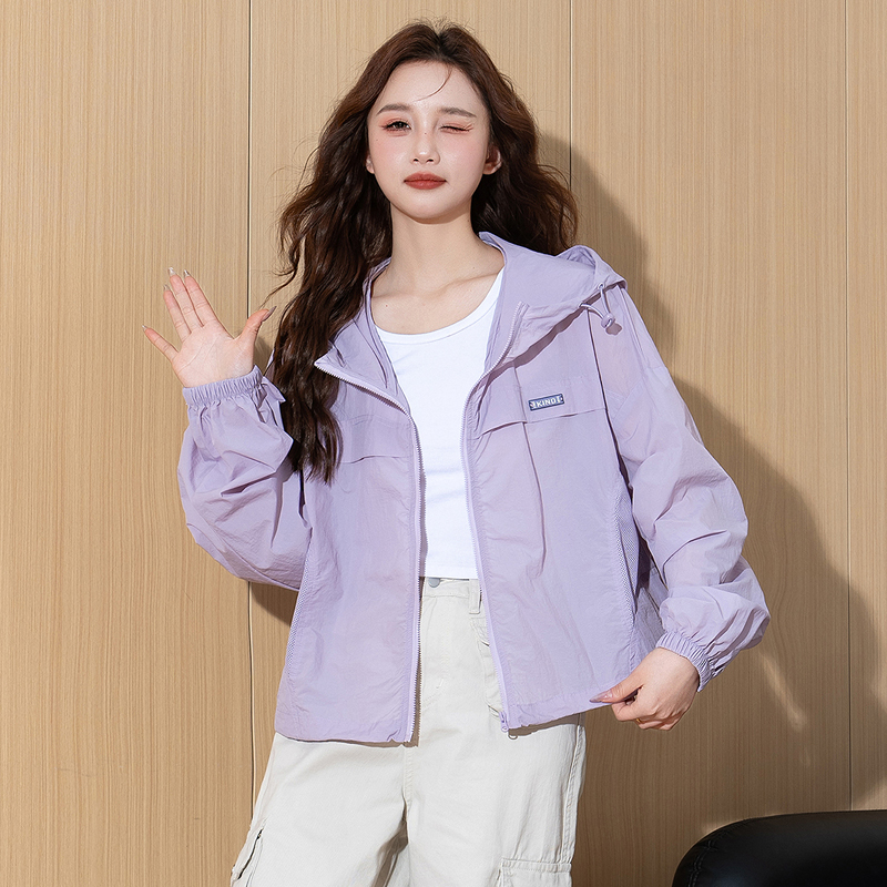唐狮紫色防晒衣女2025夏季新款宽松薄款小个子防紫外线防晒服外套