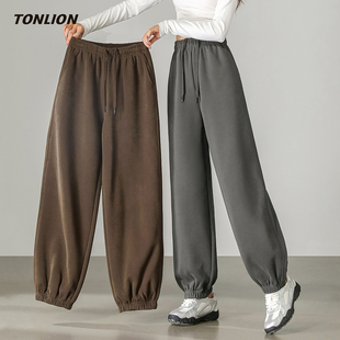 唐狮休闲裤女2026春季新款束脚卫裤宽松显瘦今年流行超火运动裤子