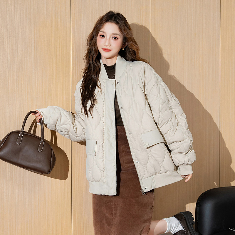 唐狮羽绒服女2025冬季新款韩版宽松小个子巨好看的加厚棒球服外套