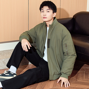 唐狮男士棉服2025冬季新款美式飞行外套宽松短款青少年高级感棉衣