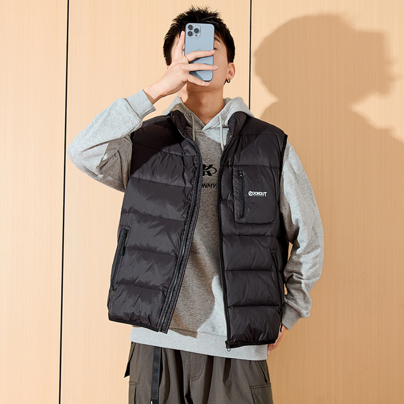 唐狮羽绒马甲男2025春季新款立领羽绒服男士宽松短款外穿保暖背心
