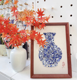 青花瓷手工diy瓷片拼画团建茶会沙龙暖场活动非遗传统手作材料包