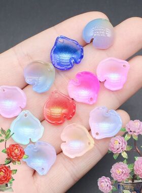新款16mm琉璃芍药花瓣牡丹花束材料diy渐变立体古风发簪头饰配件