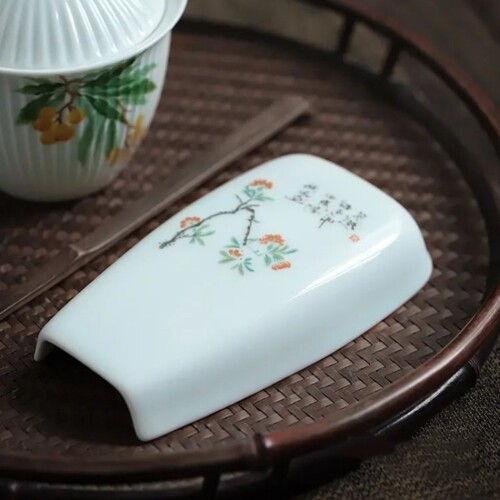 陶瓷茶荷功夫茶具配件家用茶则茶道零配赏茶荷醒茶分茶器茶匙茶勺