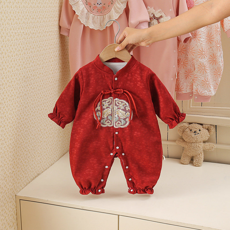 婴儿衣服女宝宝周岁礼服春装哈衣