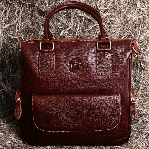 藏皮客头层牛皮复古女单肩包大包