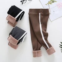 Quần legging nữ mùa đông mới sang trọng cộng với quần nhung độn trẻ em nữ bé mặc quần dài ấm áp - Quần quần ống rộng trẻ em