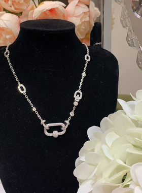 高端珠宝百搭万能链纯银宝石项链彩宝吊坠挂链多用调节毛衣链