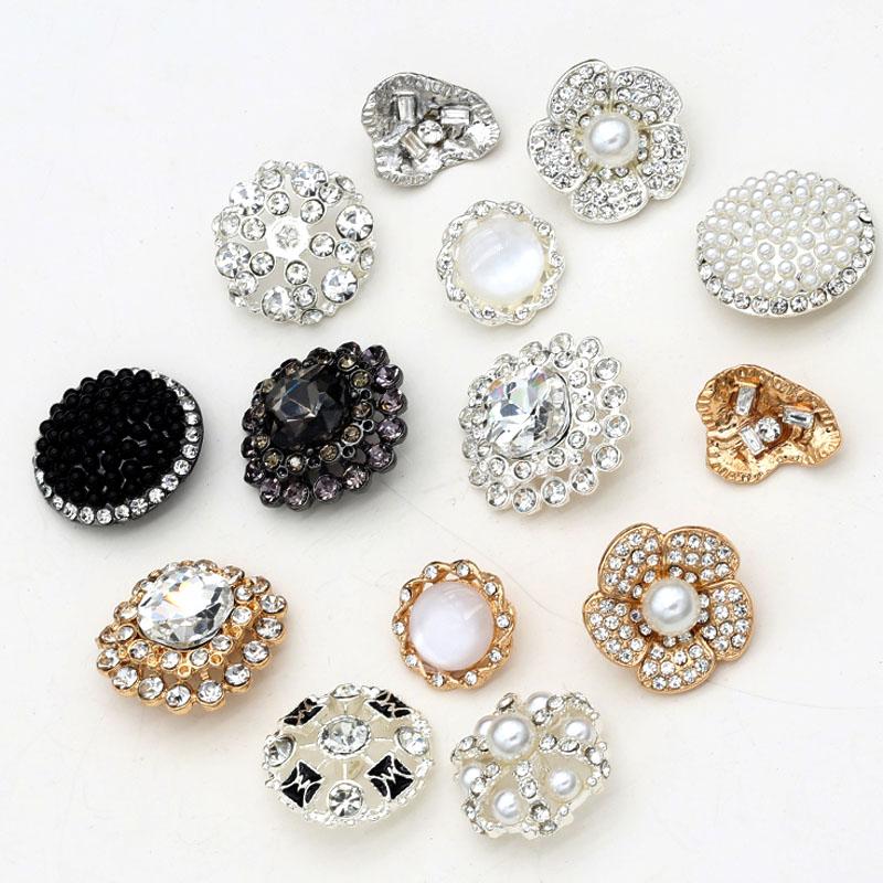 包包精致装饰扣高档女装百搭领口水钻珍珠纽扣好看的圆形手缝扣子