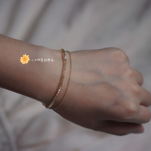 小众原创设计水晶双层叠戴手链