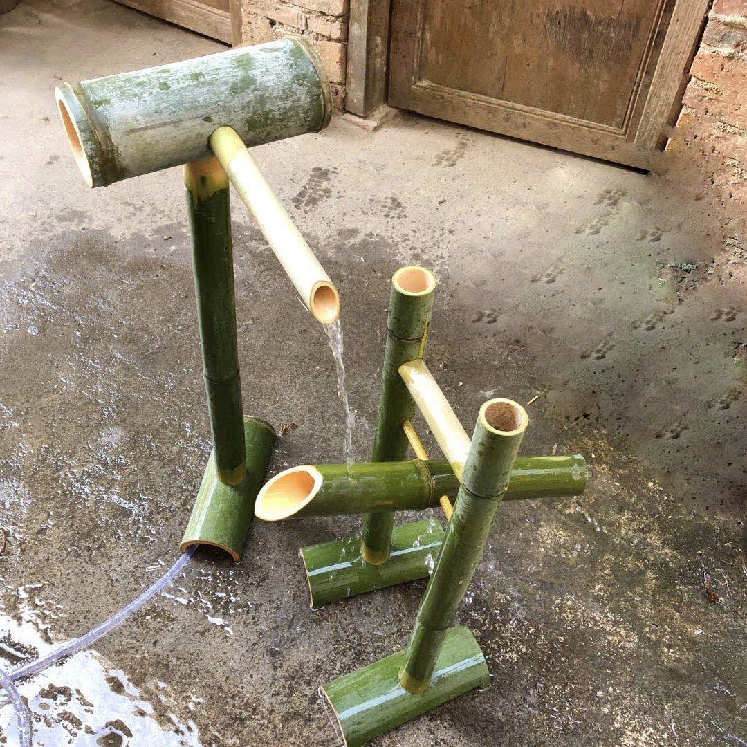 手工定制竹子儿童竹流水庭院摆件