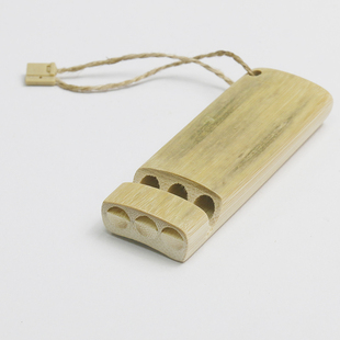 双音哨三音哨竹木口哨天然手工竹子做的儿童玩具减压竹节三管口哨